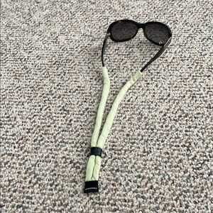 Croakies Green Sunglass Strap/Holder. EUC